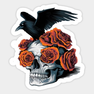 Floral Skull: Beauty and Darkness in Harmony Sticker